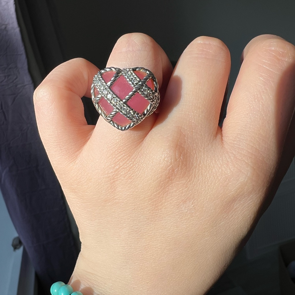 Judith Ripka Pink Quartz Silver Ring 168$